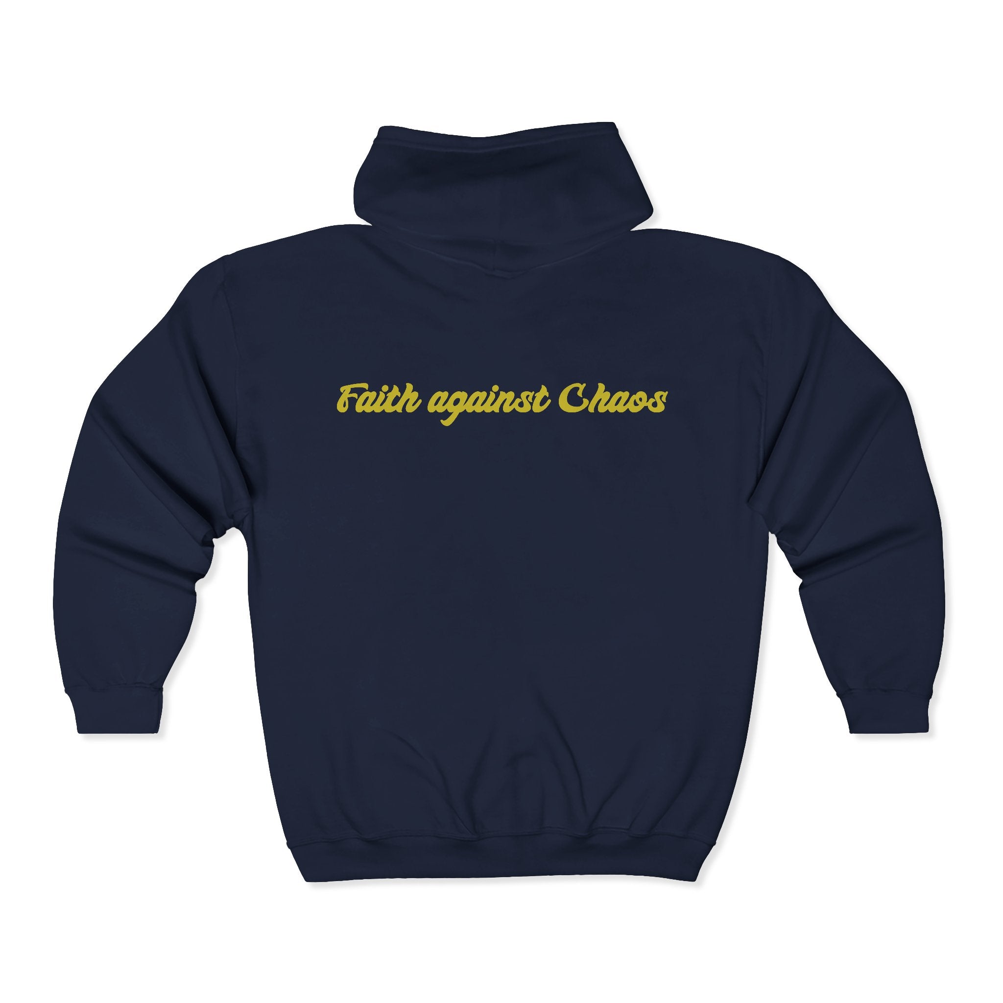 Faith Against Chaos Zip Hoodie — "Your Enemies Will Always Watch, But Your Faith Is Bolder"