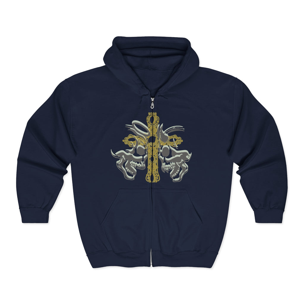 Faith Against Chaos Zip Hoodie — "Your Enemies Will Always Watch, But Your Faith Is Bolder"