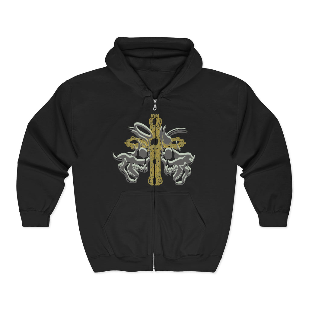 Faith Against Chaos Zip Hoodie — "Your Enemies Will Always Watch, But Your Faith Is Bolder"