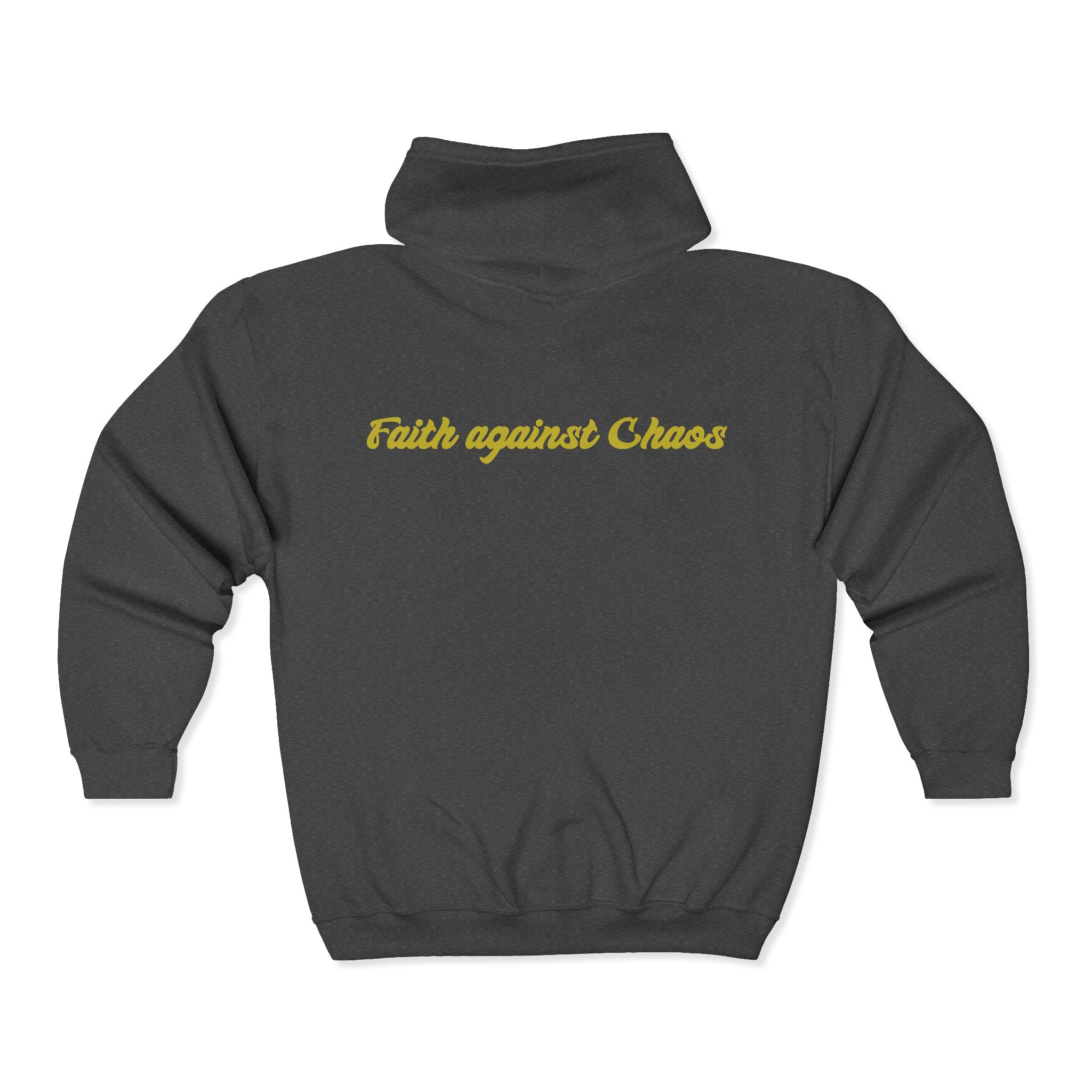 Faith Against Chaos Zip Hoodie — "Your Enemies Will Always Watch, But Your Faith Is Bolder"